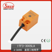 Sensor de Proximidade Indutivo (ITF3-3005LA) 6-36VDC Distância de Detecção de DC de Dois Fios 5mm